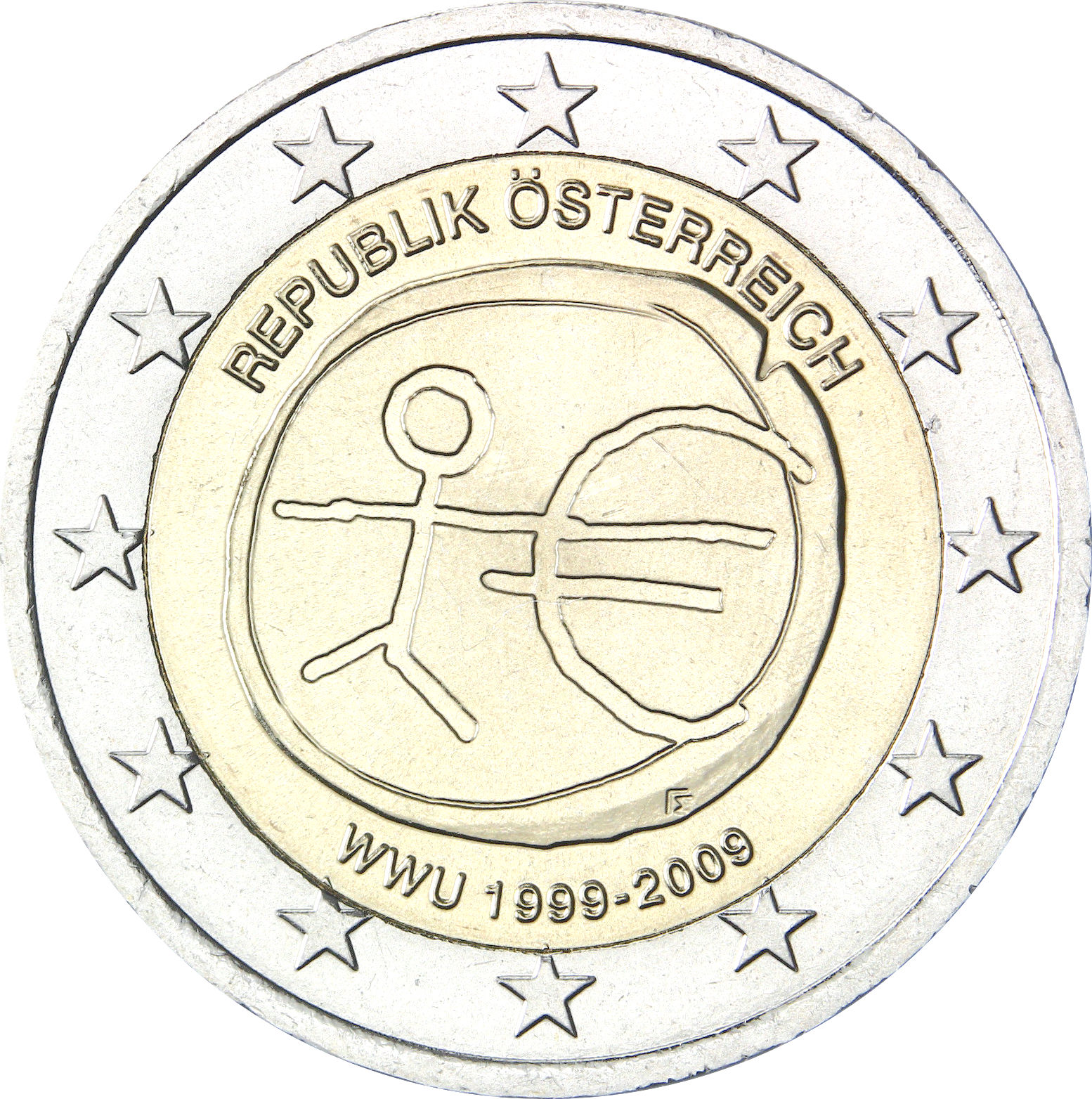 Austria - 2 € 10° anniversario U.E.M. 2009