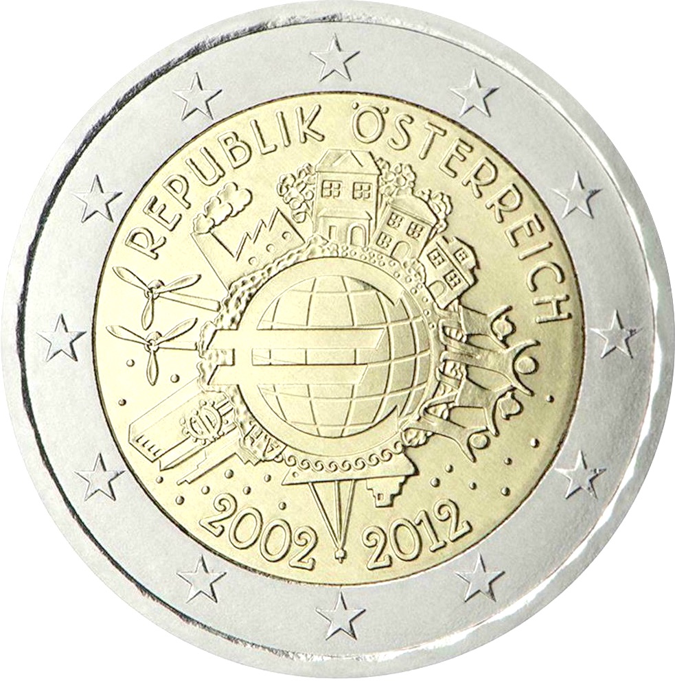 Austria - 2 € Decennale Euromonete 2012