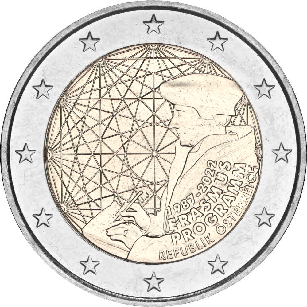 austria 2022 2 euro erasmus