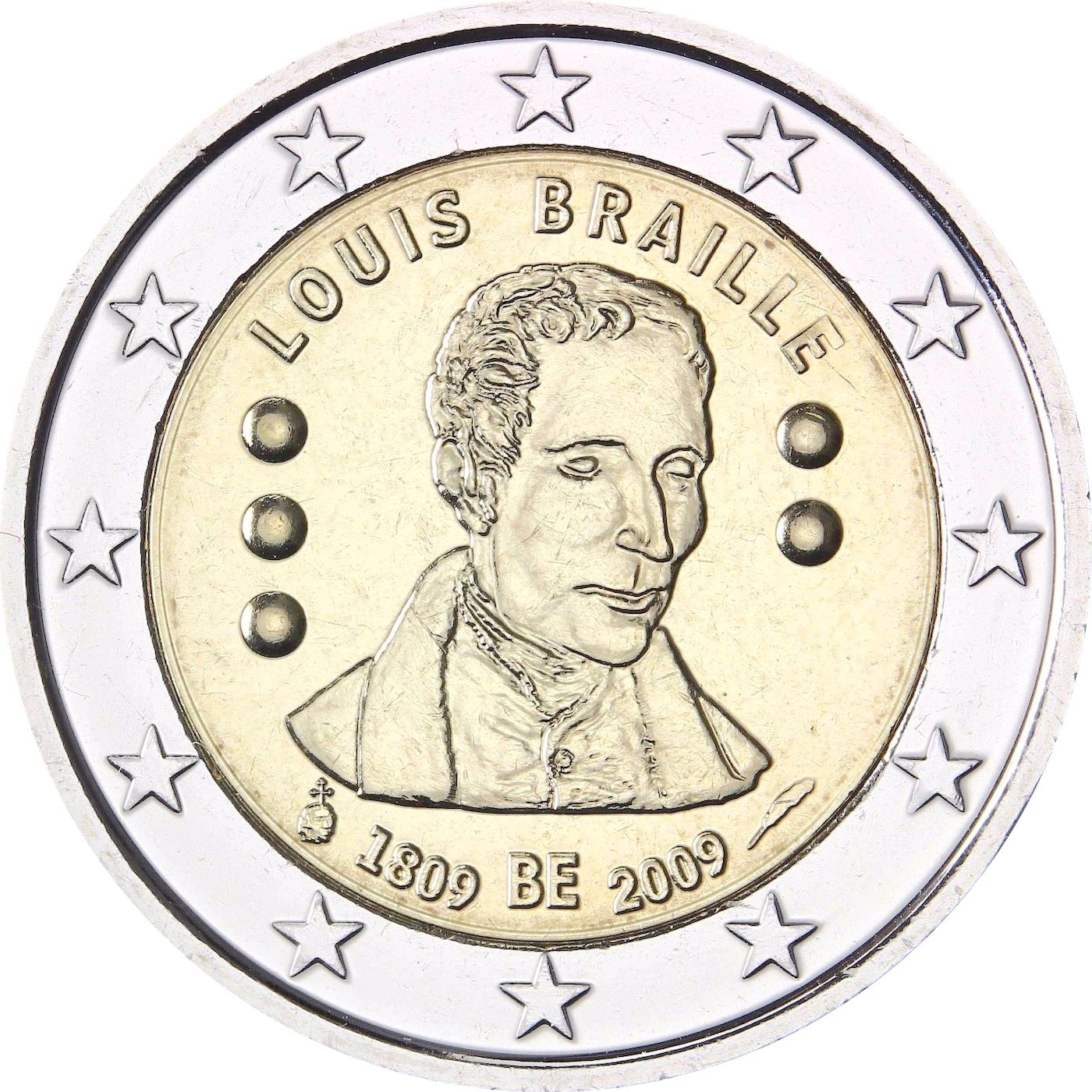 Belgio - 2 € 200° anniversario Louis Braille 2009