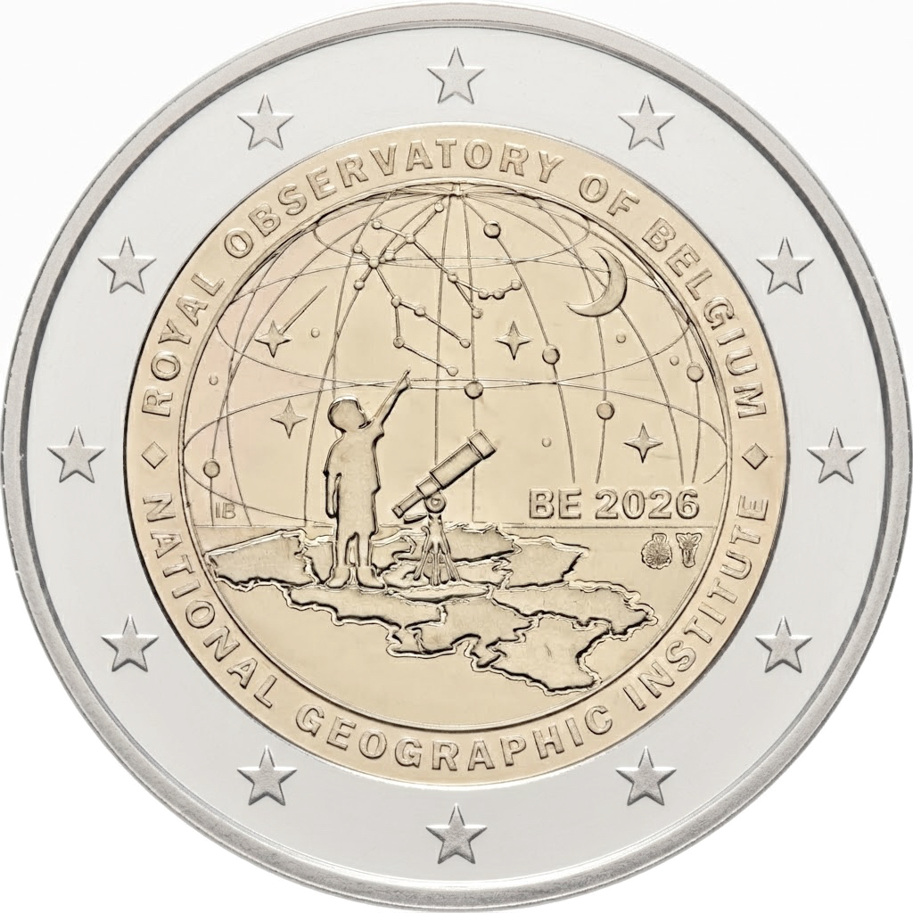 Belgio 2026: 2 € 50° anniversario Istituto Geografico Nazionale 2026 Belgio 2026: 2 € 50° anniversario Istituto Geografico Nazionale 2026