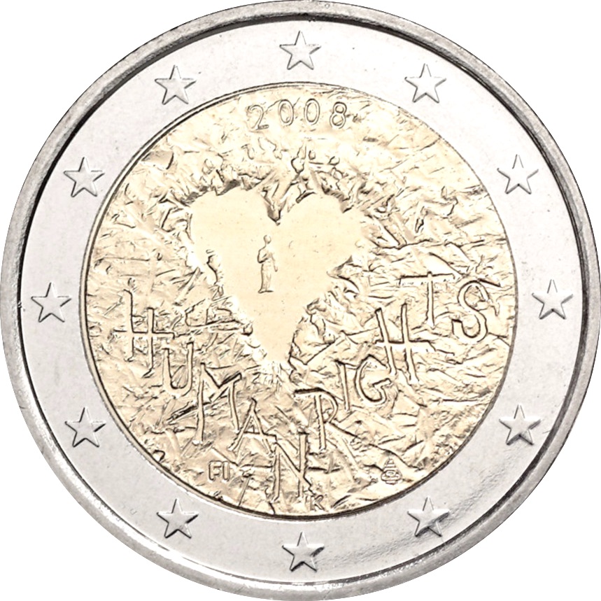 Finlandia - 2 € Dichiarazione Diritti Uomo 2008