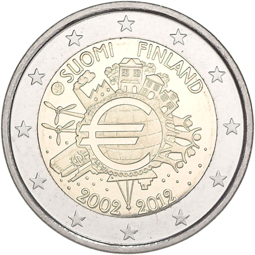 Finlandia - 2 € Decennale Euromonete 2012