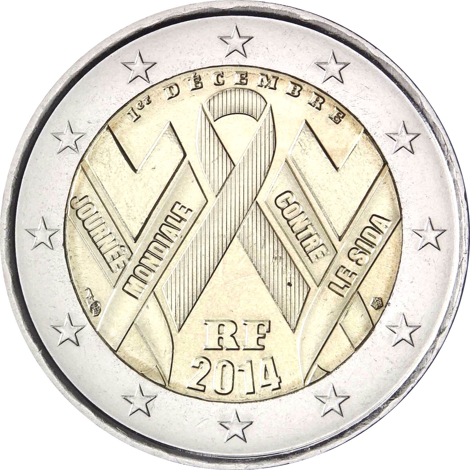 Francia - 2 € Giornata Mondiale AIDS 2014