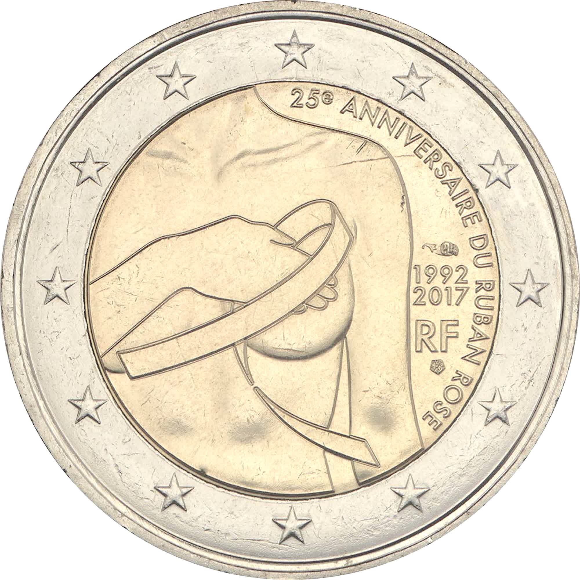 Francia - 2 € 25° anniversario Nastro Rosa 2017