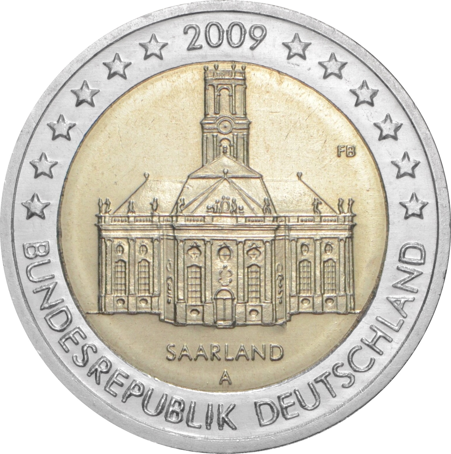 Germania - 2 € Saarland - Chiesa di San Luigi 2009