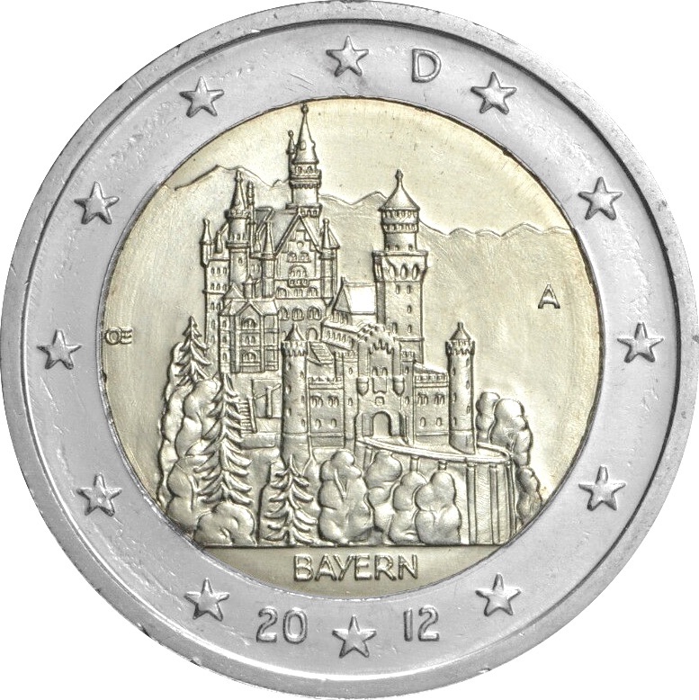 Germania - 2 € Bayern - Castello di Neuschwanstein 2012