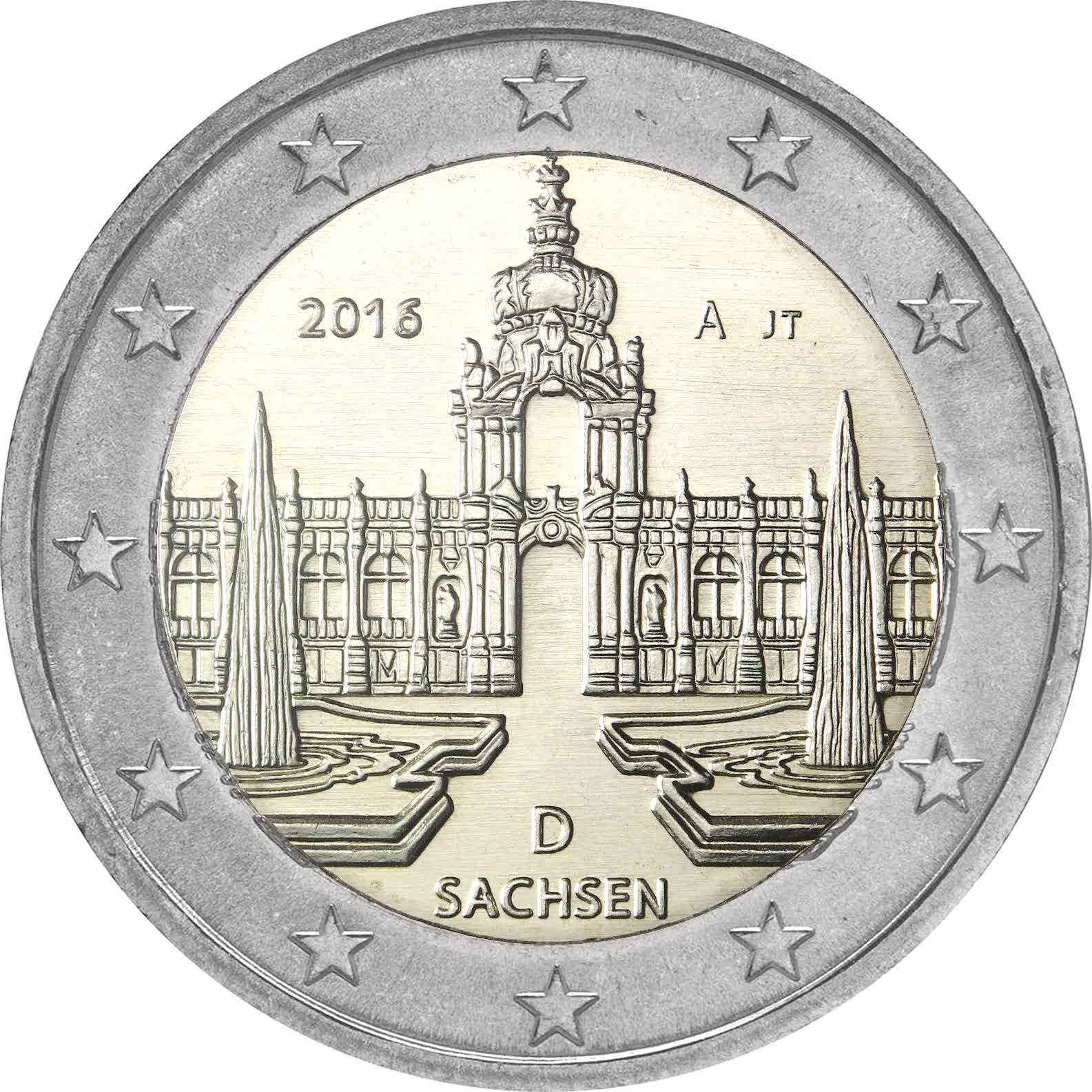 Germania - 2 € Sachsen - Kronentor di Dresda 2016
