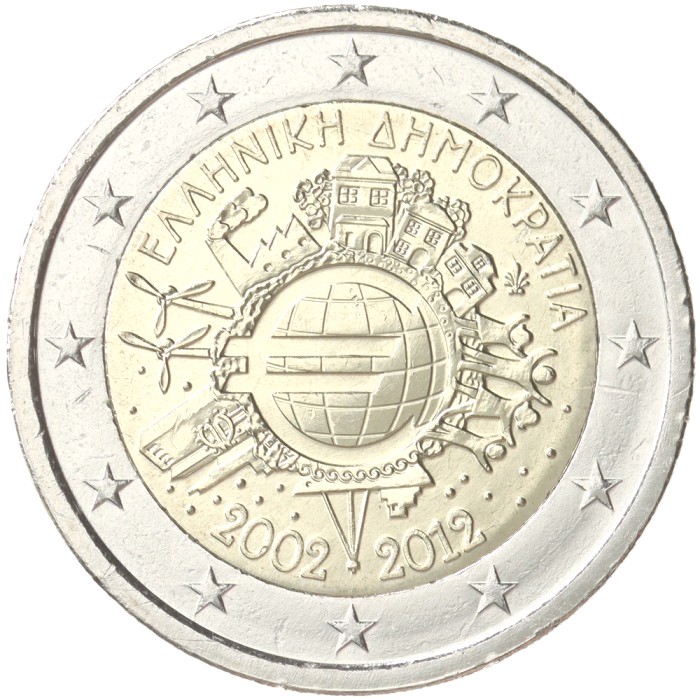 Grecia - 2 € Decennale Euromonete 2012
