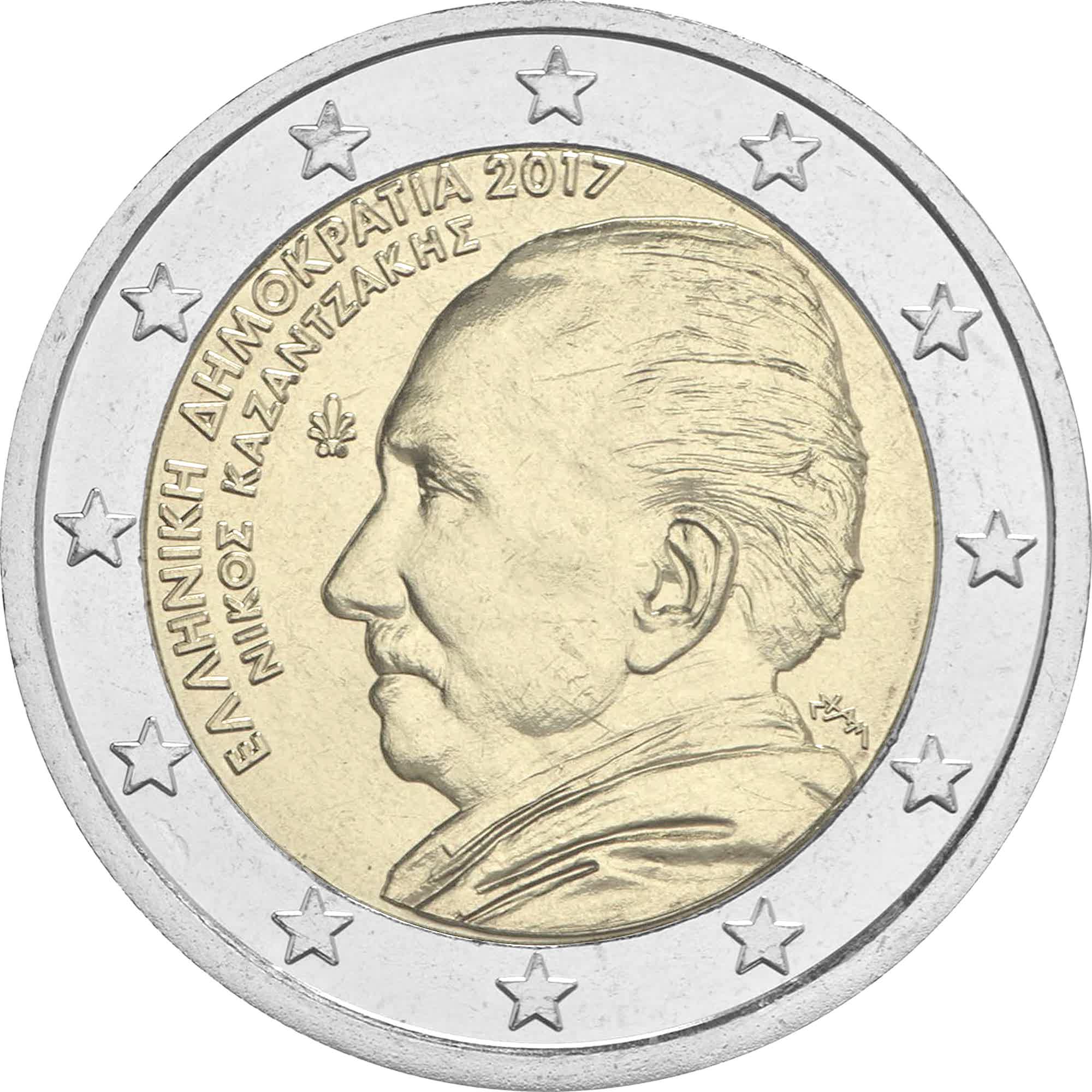 Grecia - 2 € 60° anniversario Nikos Kazantzakis 2017