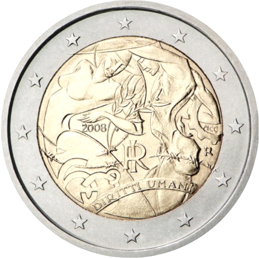 Italia - 2 € Dichiarazione Diritti Uomo 2008
