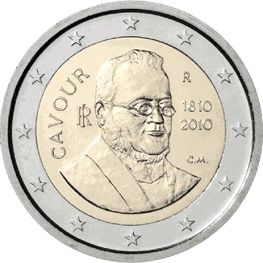 Italia - 2 € 200° anniversario Camillo Benso di Cavour 2010