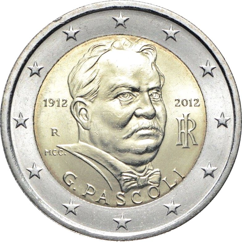 Italia - 2 € 100° anniversario Giovanni Pascoli 2012
