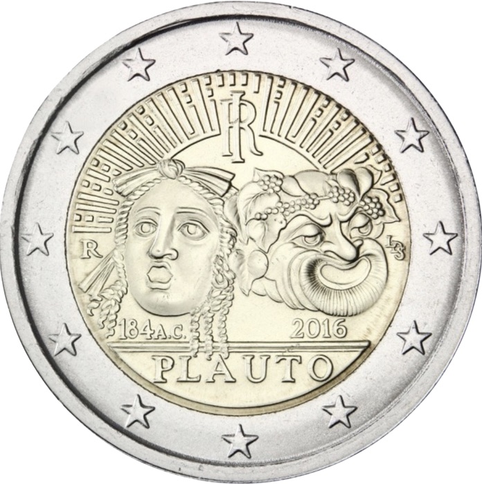 Italia - 2 € 2200 anni di Tito Maccio Plauto 2016