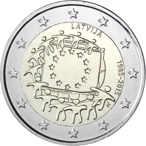2 € 30° anniversario bandiera europea 2015