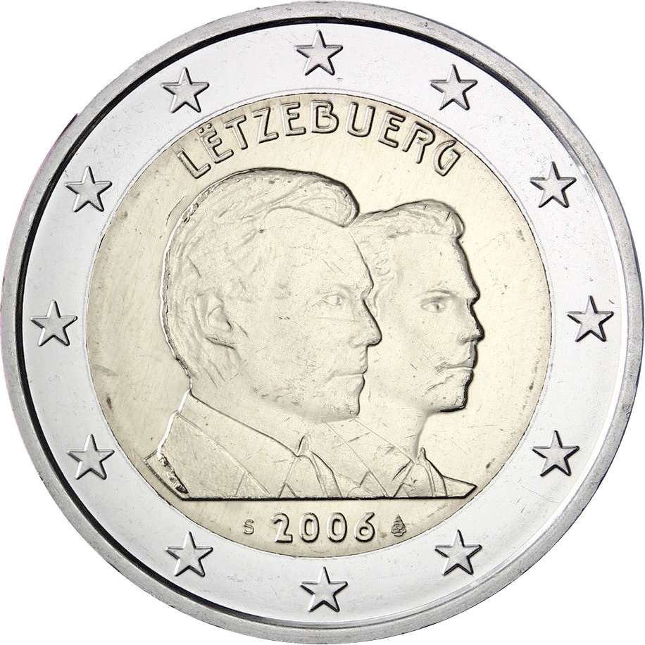 Lussemburgo - 2 € 25° anniversario Principe Guglielmo 2006