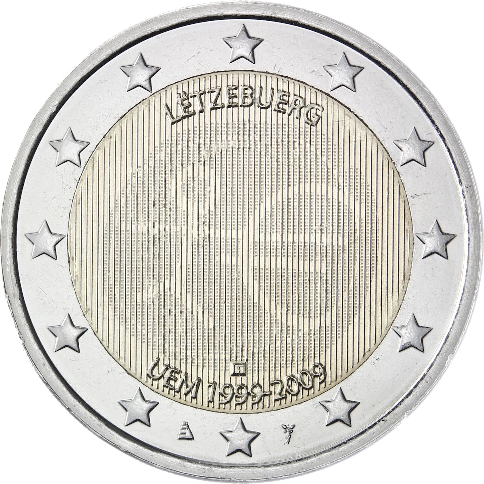 Lussemburgo - 2 € 10° anniversario U.E.M. 2009