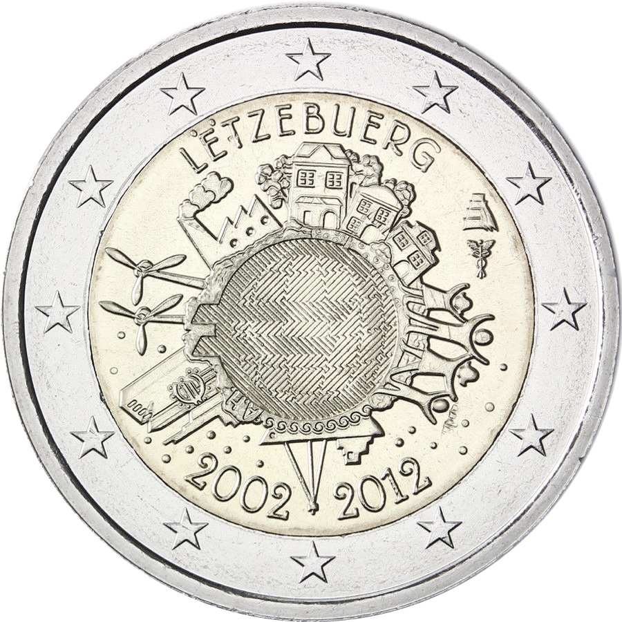 Lussemburgo - 2 € Decennale Euromonete 2012