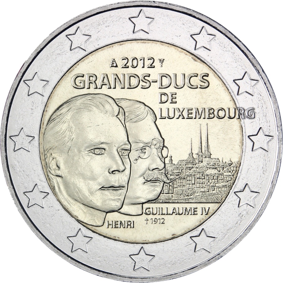 Lussemburgo - 2 € 100° anniversario morte Granduca Guglielmo IV 2012