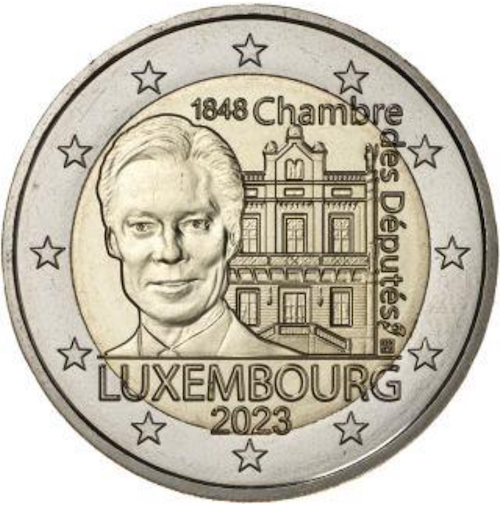 Lussemburgo 2023 - 2 € 175° Anniversario Camera dei Deputati Lussemburgo 2023 - 2 € 175° Anniversario Camera dei Deputati