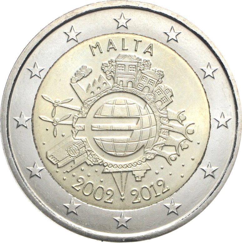 Malta - 2 € Decennale Euromonete 2012