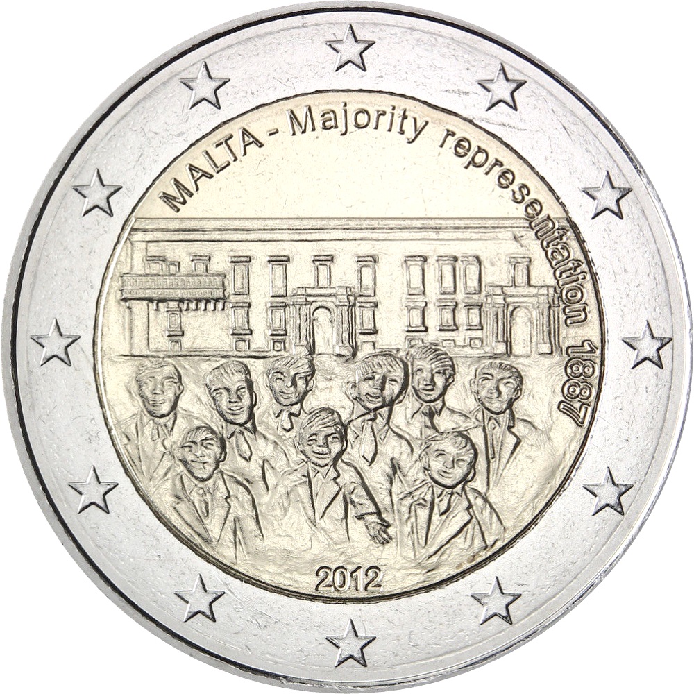 Malta - 2 € Maggioranza rappresentativa 1887 2012
