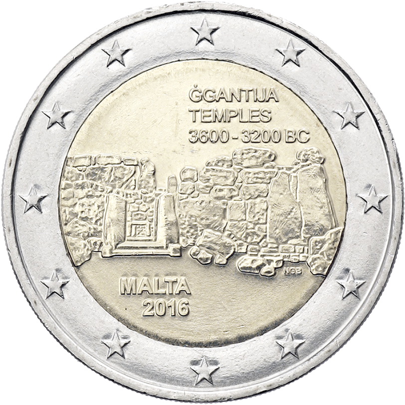 Malta - 2 € Templi di Ggantija 2016