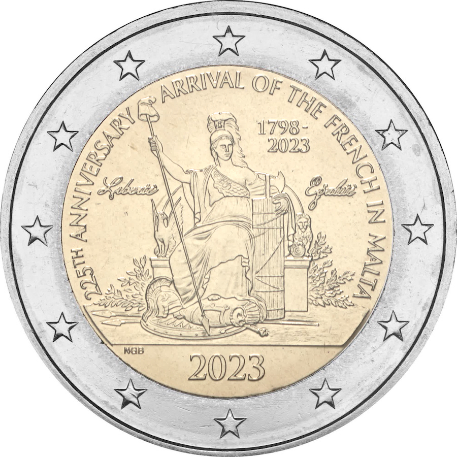 Malta 2023 - 2 € Arrivo di Napoleone Bonaparte e i francesi Malta 2023 - 2 € Arrivo di Napoleone Bonaparte e i francesi