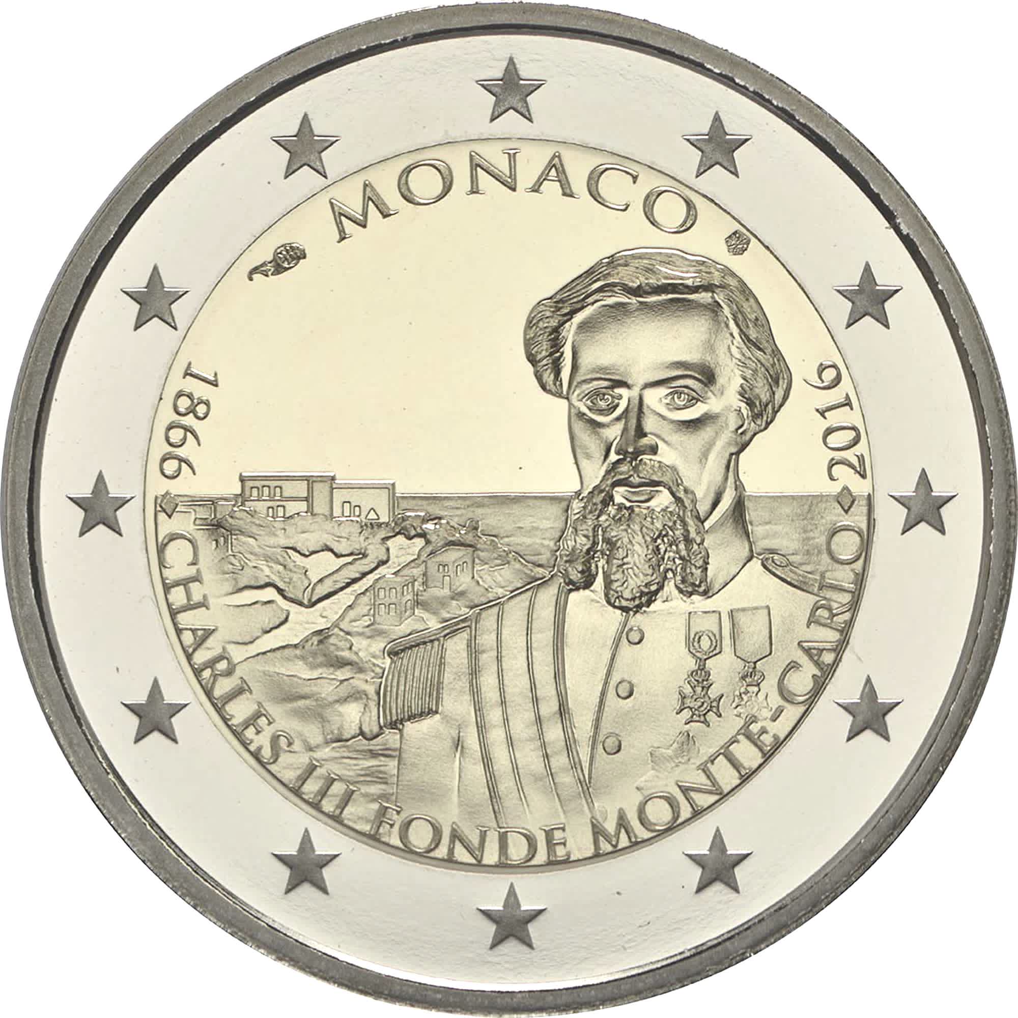 Monaco - 2 € 150° anniversario Fondazione Montecarlo 2016