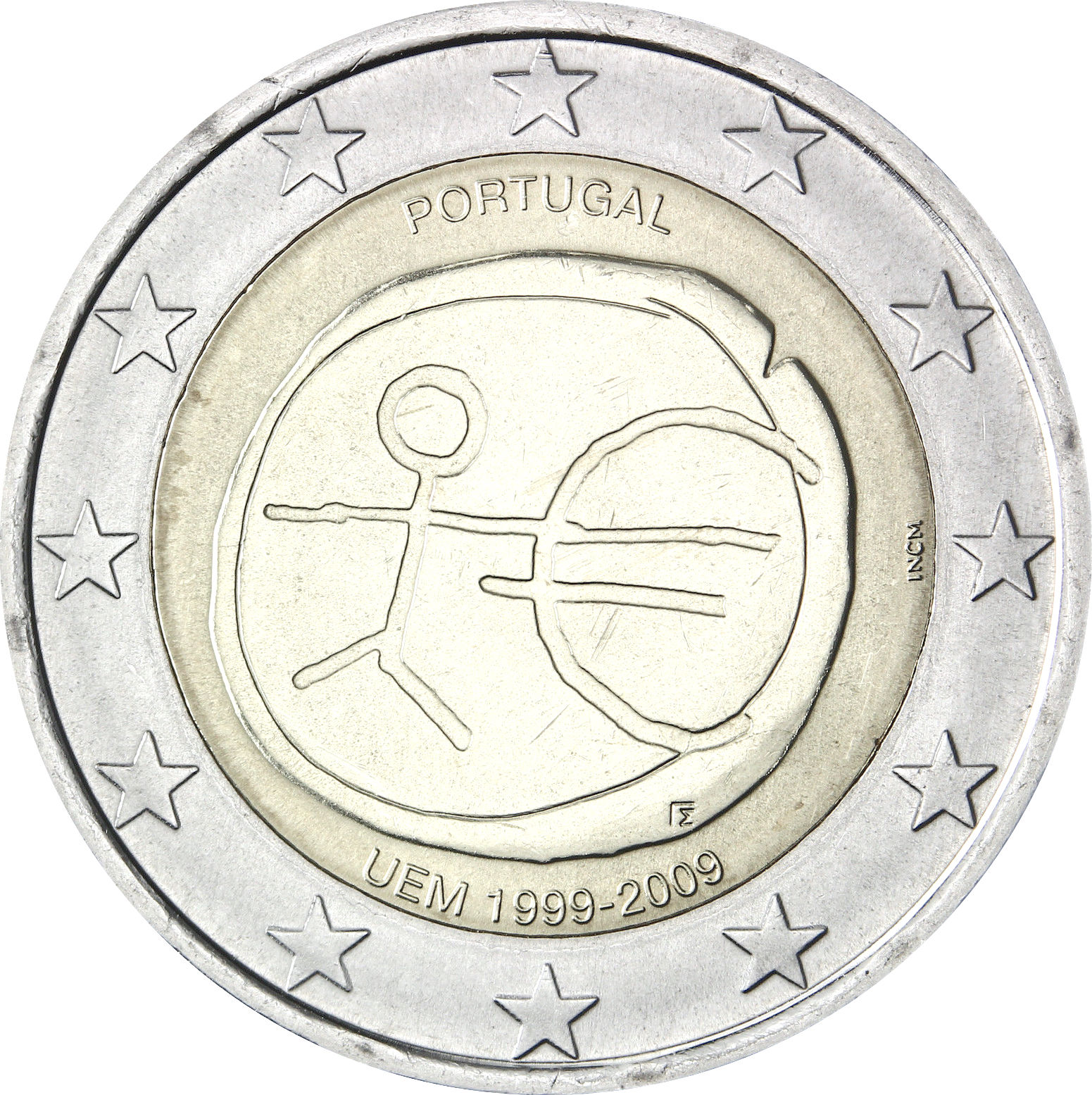 Portogallo - 2 € 10° anniversario U.E.M. 2009