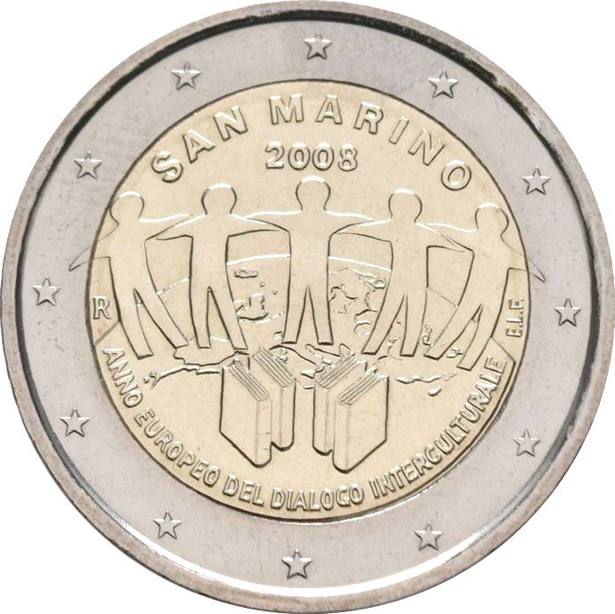 San Marino - 2 € Anno europeo del dialogo interculturale 2008