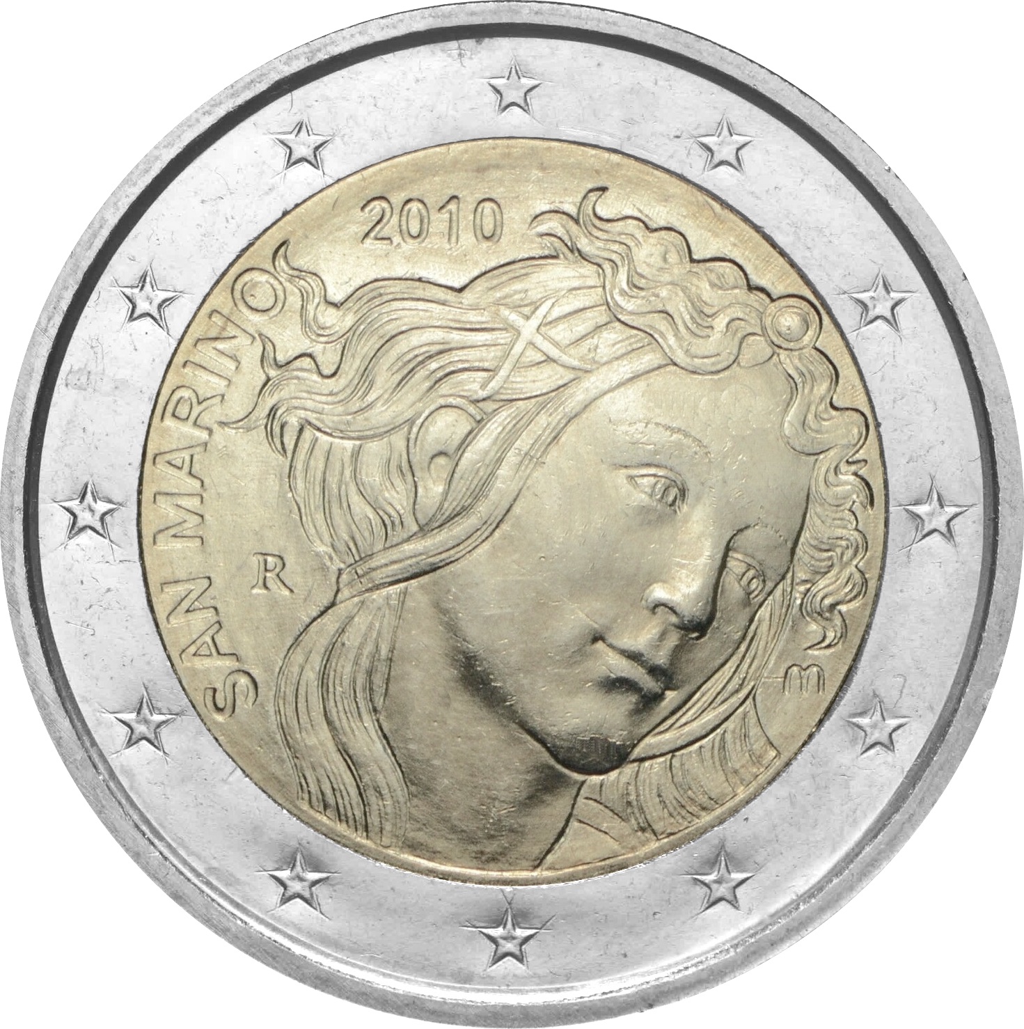 San Marino - 2 € 500° anniversario morte di Sandro Botticelli 2010