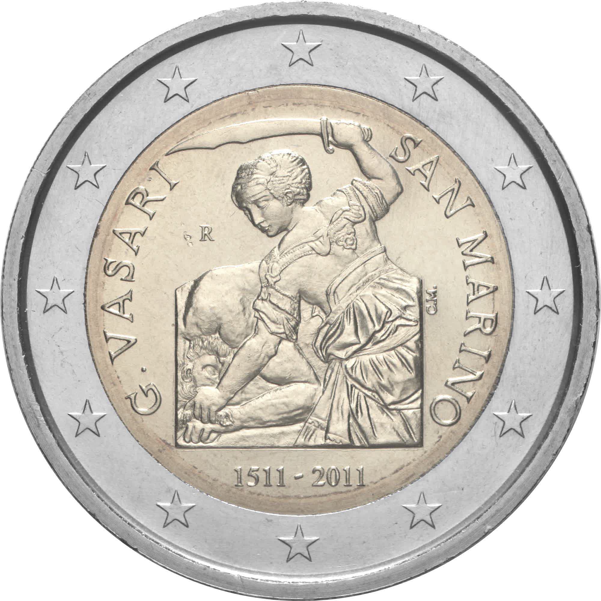 San Marino - 2 € 500° anniversario nascita di Giorgio Vasari 2011