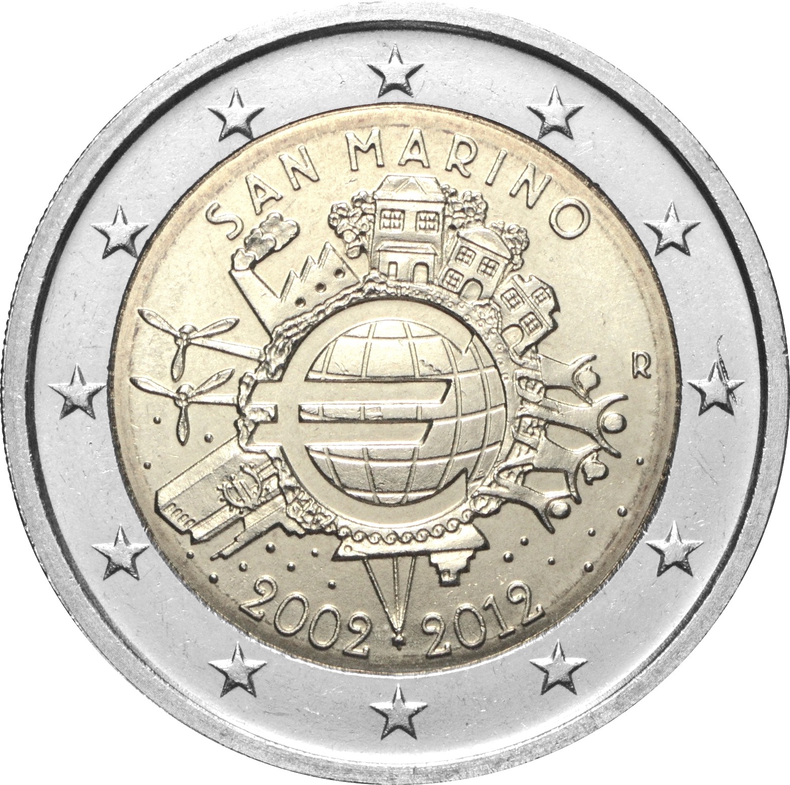 San Marino - 2 € Decennale Euromonete 2012