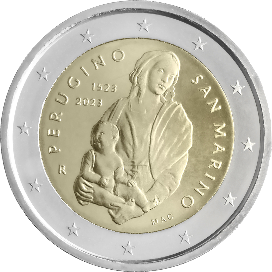 San Marino 2023 - 2 € 500° anniversario della scomparsa del Perugino San Marino 2023 - 2 € 500° anniversario della scomparsa del Perugino