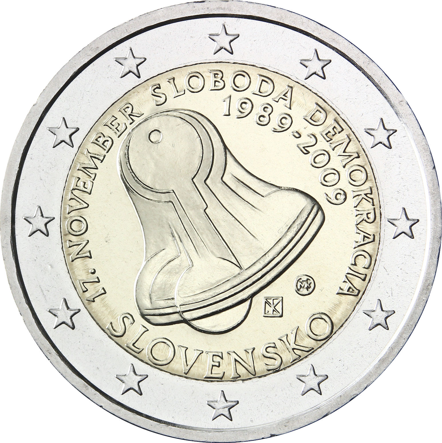 Slovacchia - 2 € 20° anniversario Libertà e Democrazia 2009