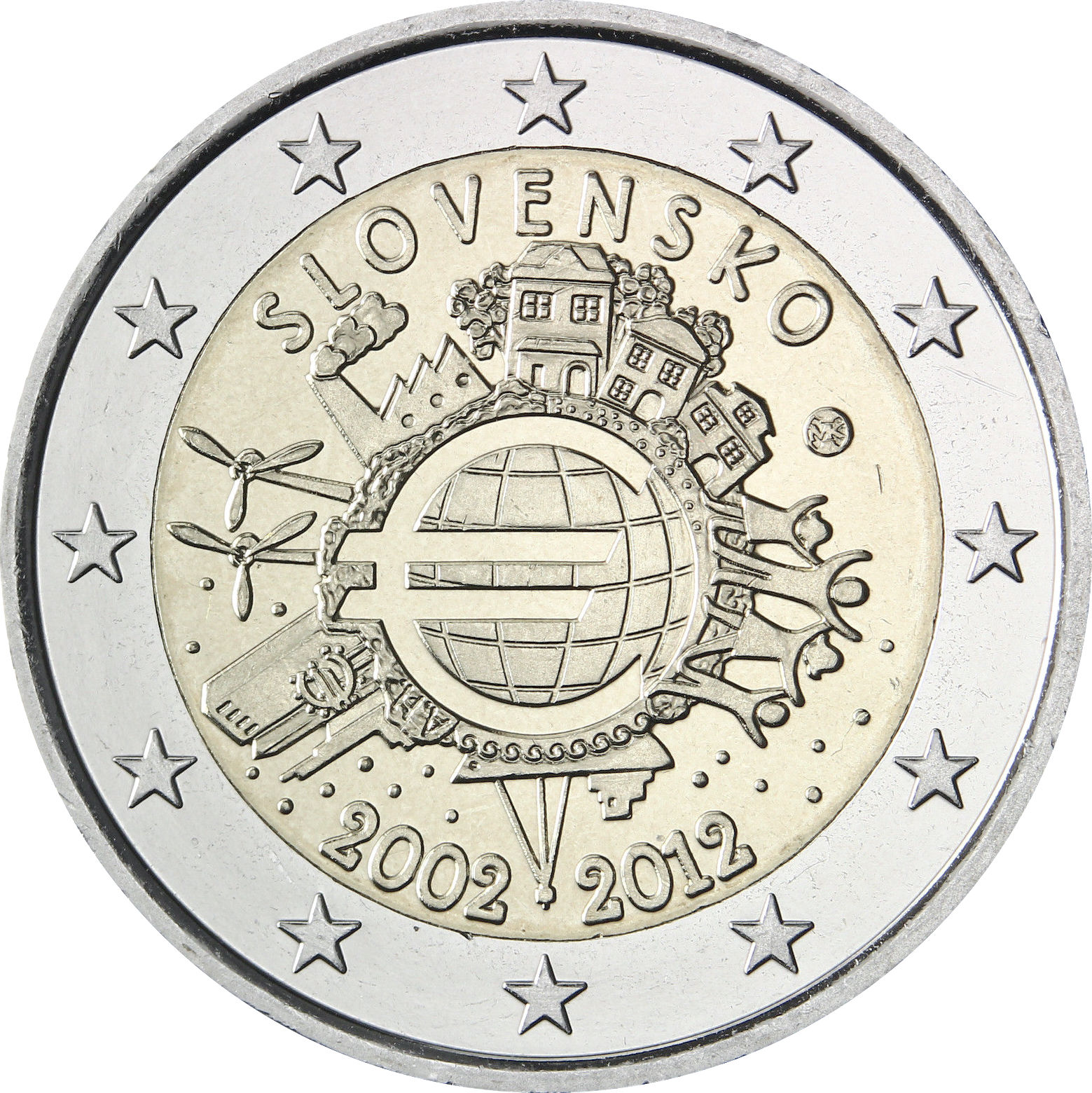 Slovacchia - 2 € Decennale Euromonete 2012