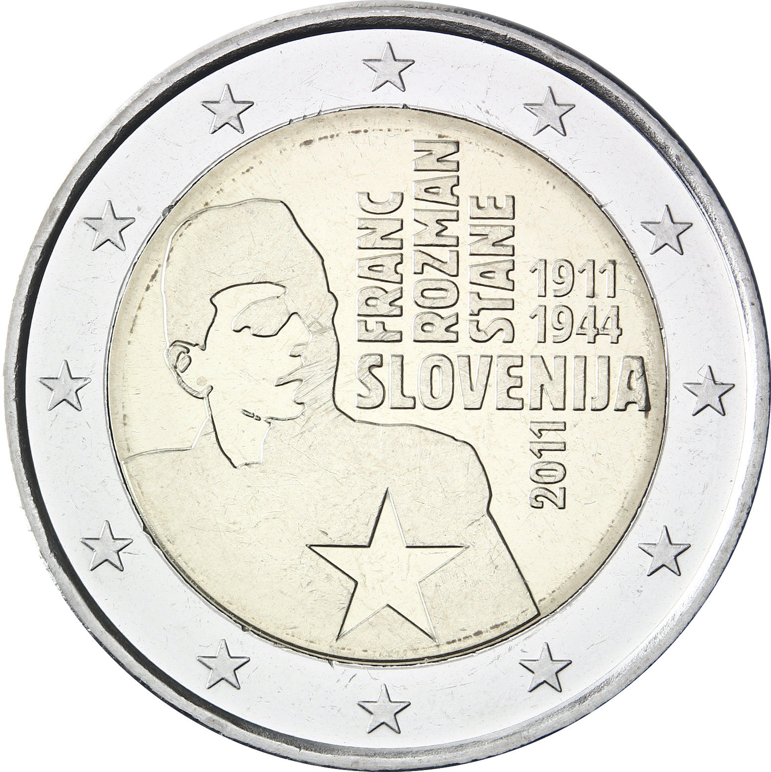 Slovenia - 2 € 100° anniversario nascita di Franc Rozman 2011