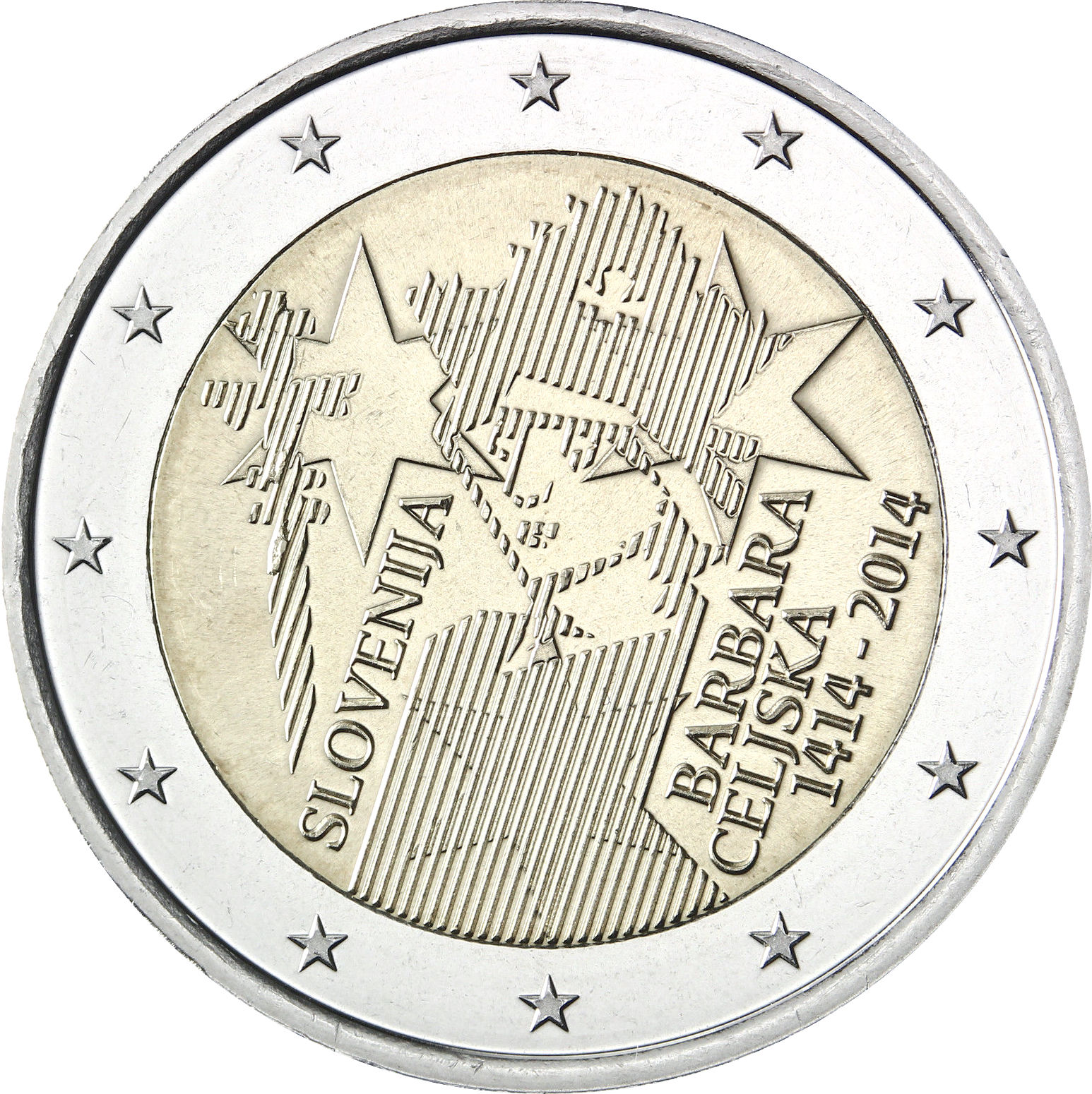 Slovenia - 2 € 600° anniversario incoronazione Barbara di Cilli 2014