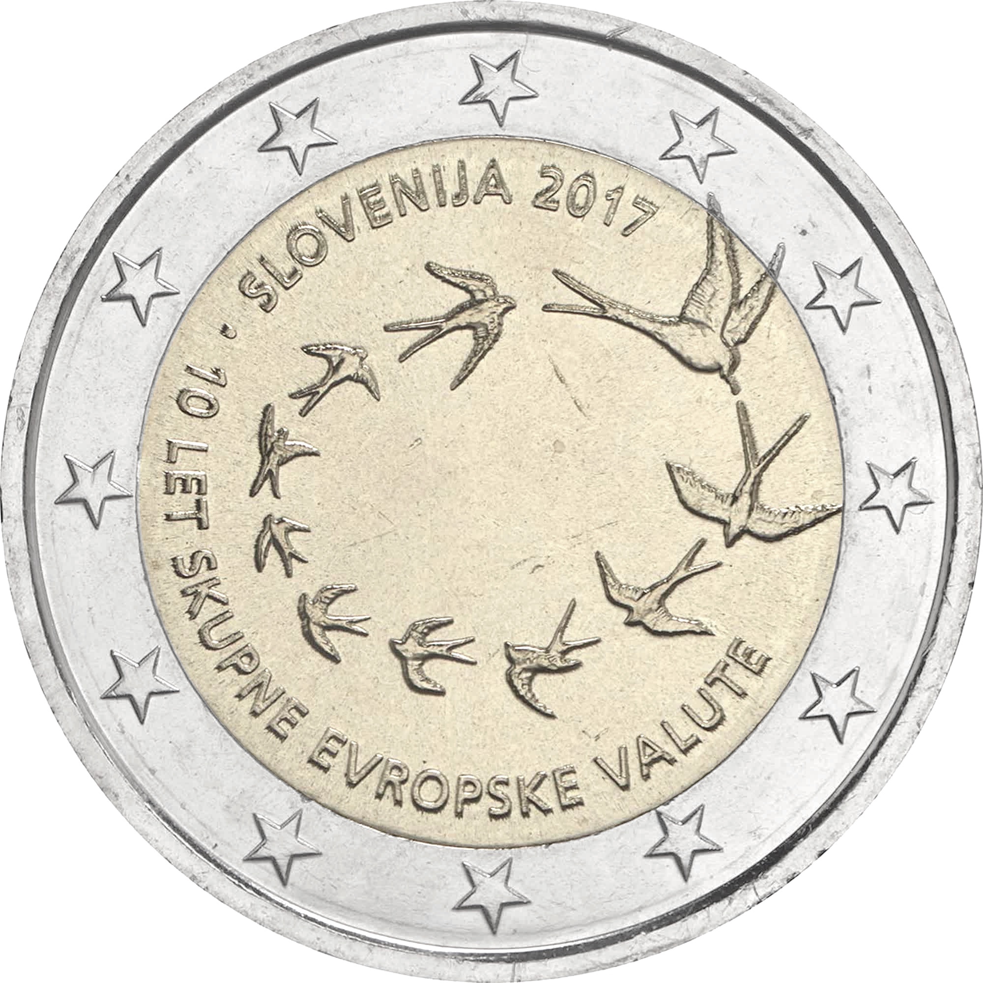 Slovenia - 2 € 10° anniversario introduzione Euro 2017
