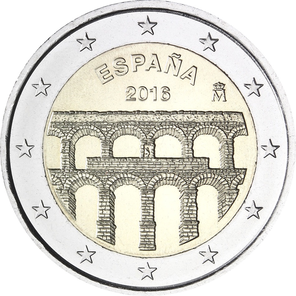 Spagna - 2 € Unesco - Acquedotto di Segovia 2016