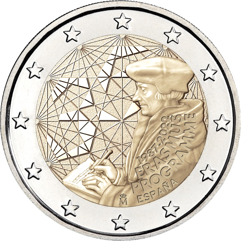 spagna 2022 2 euro erasmus