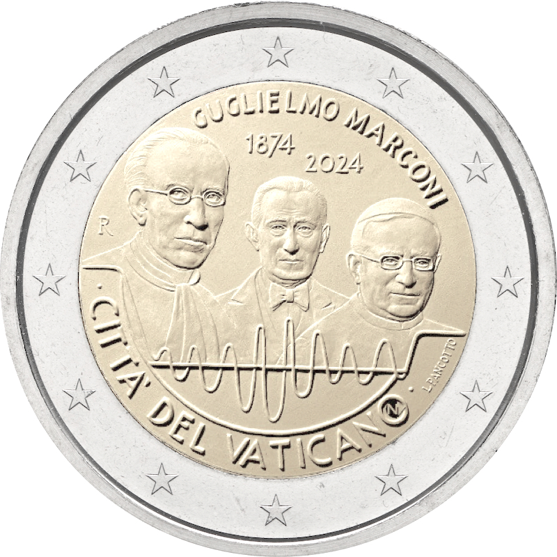 Vaticano 2024 - 2 € Guglielmo Marconi Vaticano 2024 - 2 € Guglielmo Marconi