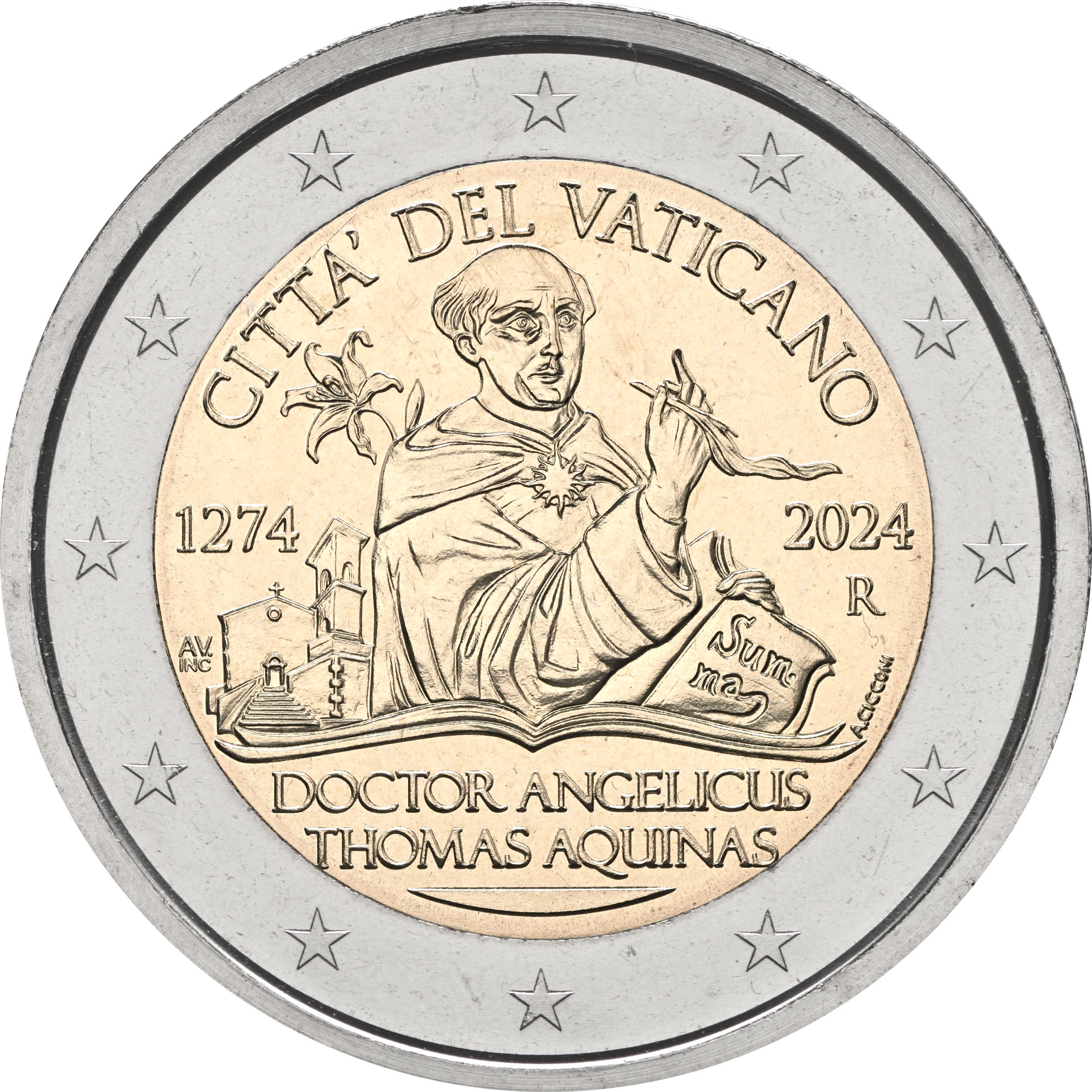 Vaticano 2024 - 2 € Tommaso D'Aquino Vaticano 2024 - 2 € Tommaso D'Aquino